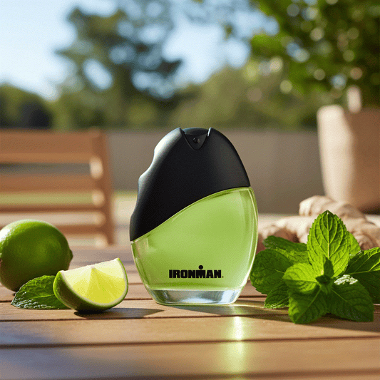 Ironman Eau De Toilette men's cologne spray 2.5 fl oz with fresh citrus and green accords in sleek green bottle