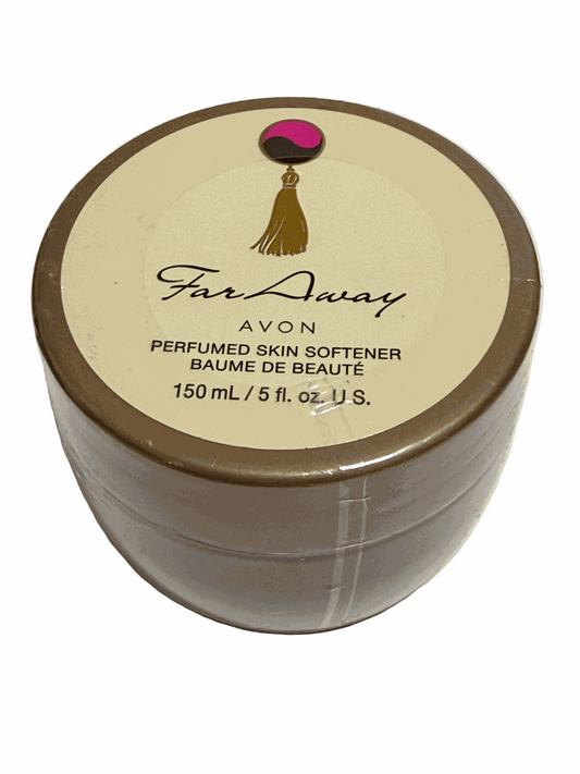 Avon Far Away Perfumed Skin Softener 5 fl oz jar with luxurious soft floral and exotic scent moisturizer